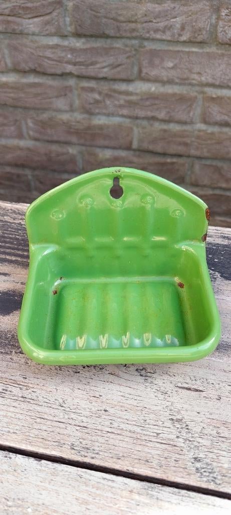 Groen emaille zeepbakje, Antiek en Kunst, Ophalen of Verzenden
