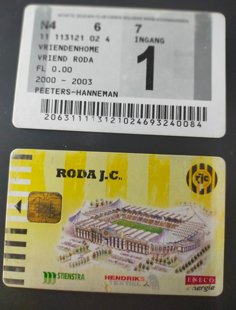 Roda jc jaarkaart vriendenhome 2000-2003, Ophalen of Verzenden