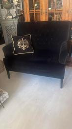 Zwart velours 1,5 zits bankje., Ophalen, 75 tot 100 cm, Tweepersoons, 150 tot 200 cm