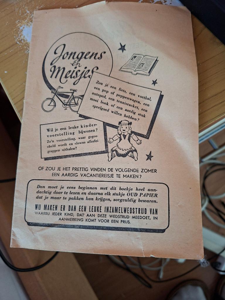 oude folder papier inzamelwedstrijd, Ophalen of Verzenden