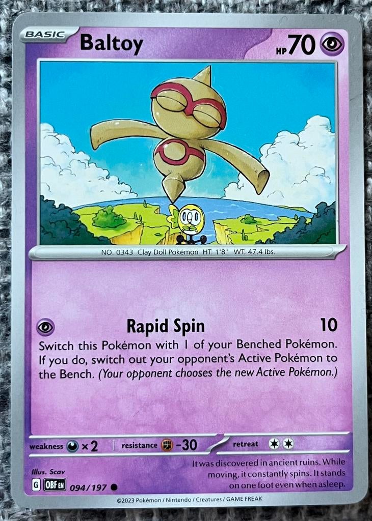 Pokémonkaart van Baltoy (343) • Obsidian Flames (094/197), Verzenden, Nieuw, Losse kaart