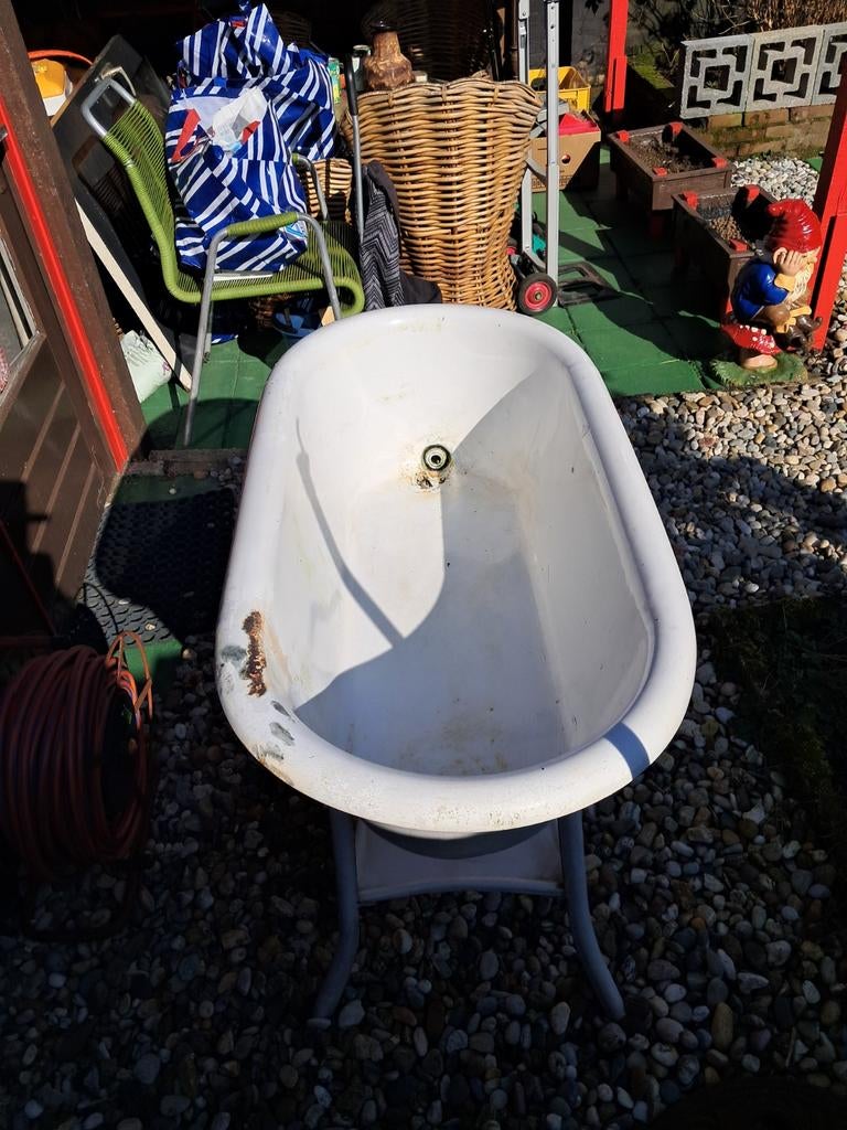 Nostalgisch kinderbadje, ideaal als plantenbak, Antiek en Kunst, Antiek | Emaille, Ophalen of Verzenden