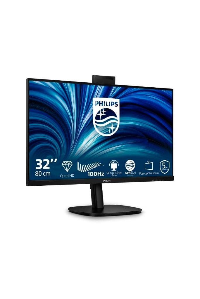 Philips 32" QHD Monitor 32B2U3601H - USB-C Dock & 5MP Webcam, Computers en Software, Monitoren, Refurbished, 61 t/m 100 Hz, DisplayPort