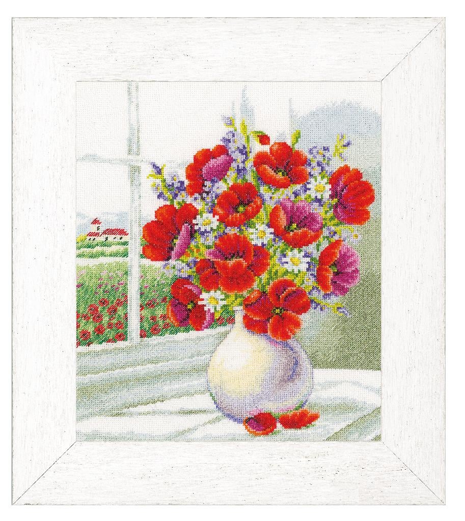 Borduurpakket Anemonen in vaas 70319, Geen, Geen, Nieuw, Ophalen of Verzenden