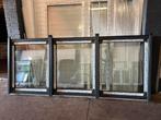 3dubbele draaikiep raam | antraciet | nieuw | 307bx126h, Kunststof, Nieuw, Ophalen of Verzenden, Inclusief glas