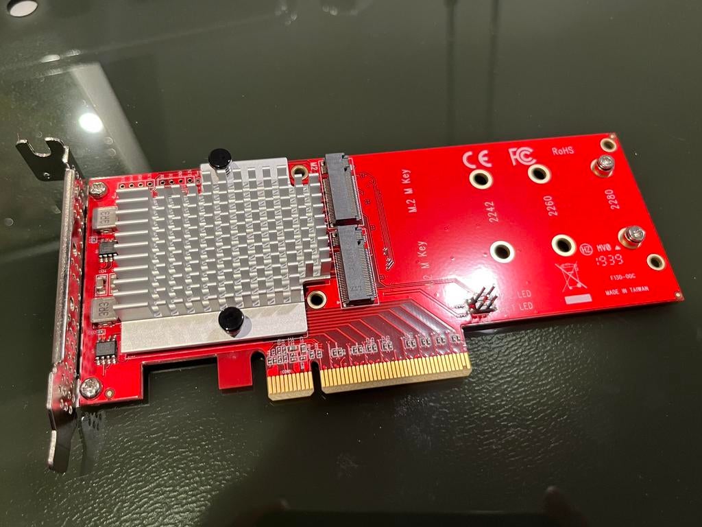 StarTech PEX8M2E2 Dual M.2 NVME PCIe SSD Adapter Kaart, Ophalen of Verzenden, Zo goed als nieuw