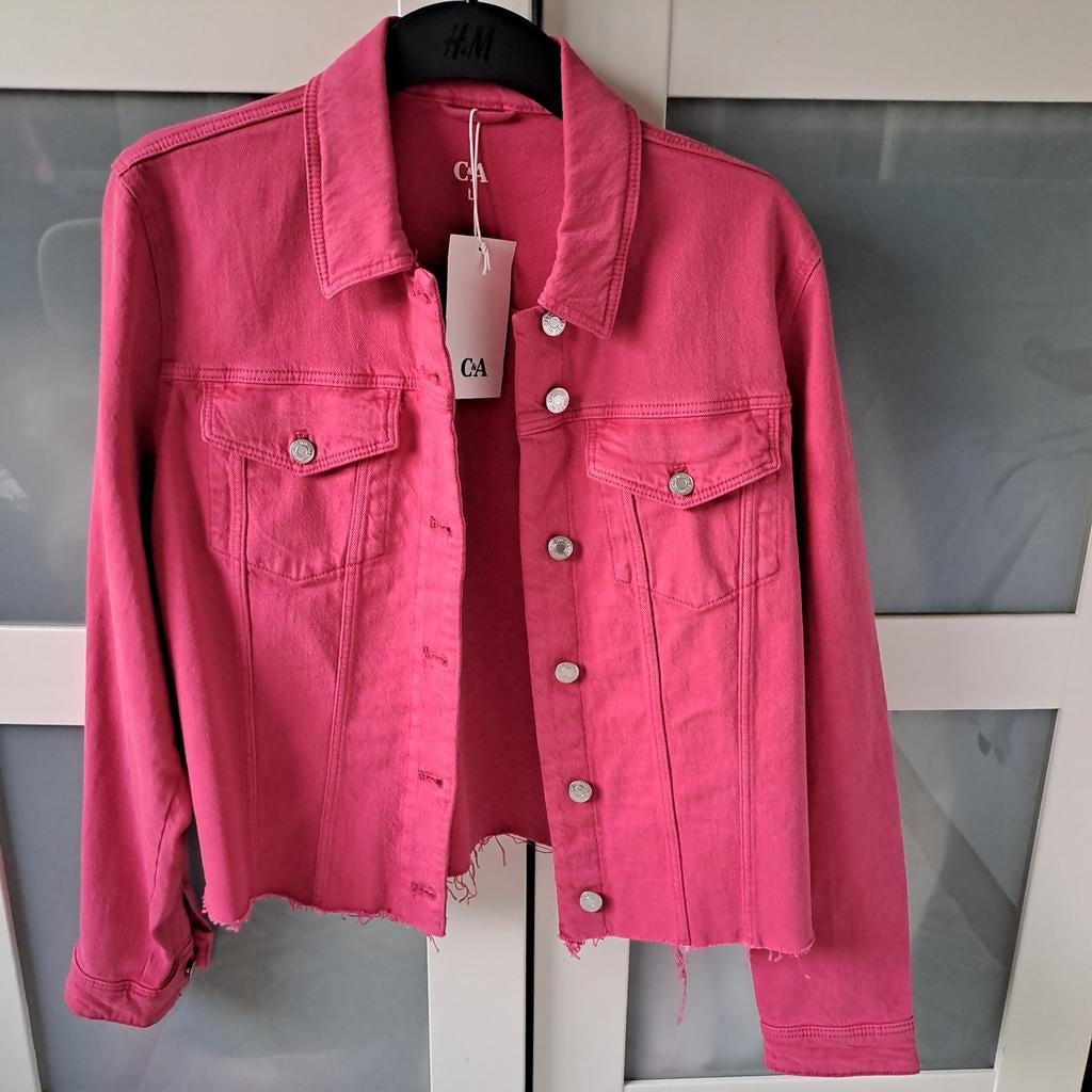 Spijkerjasje roze, Kleding | Dames, Jasjes, Kostuums en Pakken, Maat 42/44 (L), Nieuw, Ophalen of Verzenden, Roze