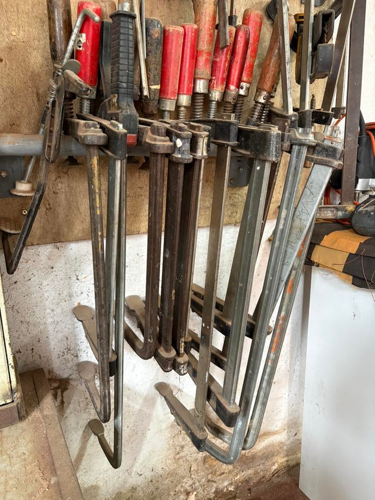 Partij lijmklemmen / schroefklemmen – diverse maten, Ophalen, Gebruikt