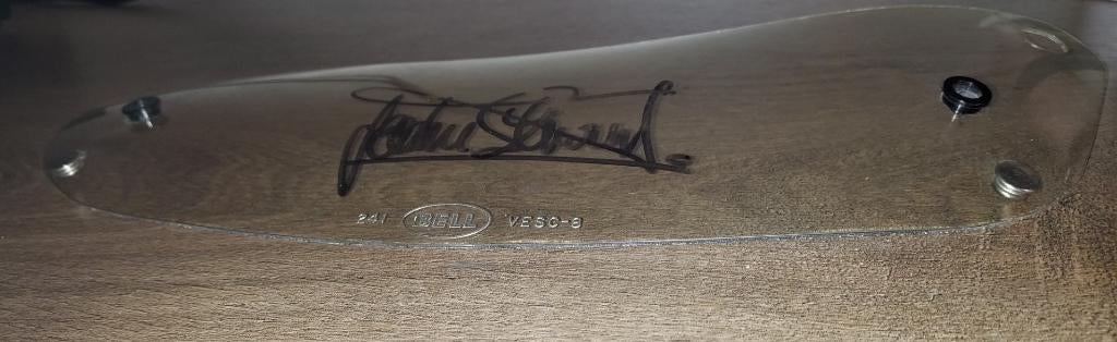BELL helmvizier gesigneerd en gebruikt door Jackie Stewart, Ophalen of Verzenden, Gebruikt
