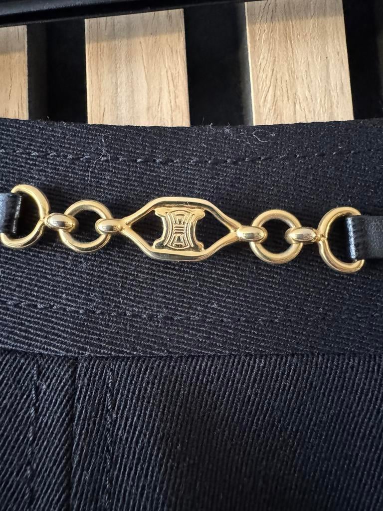 Vintage 100 procent wollen orginele CELINE zwarte rok, Maat 38/40 (M), Zwart, Celine, Zo goed als nieuw