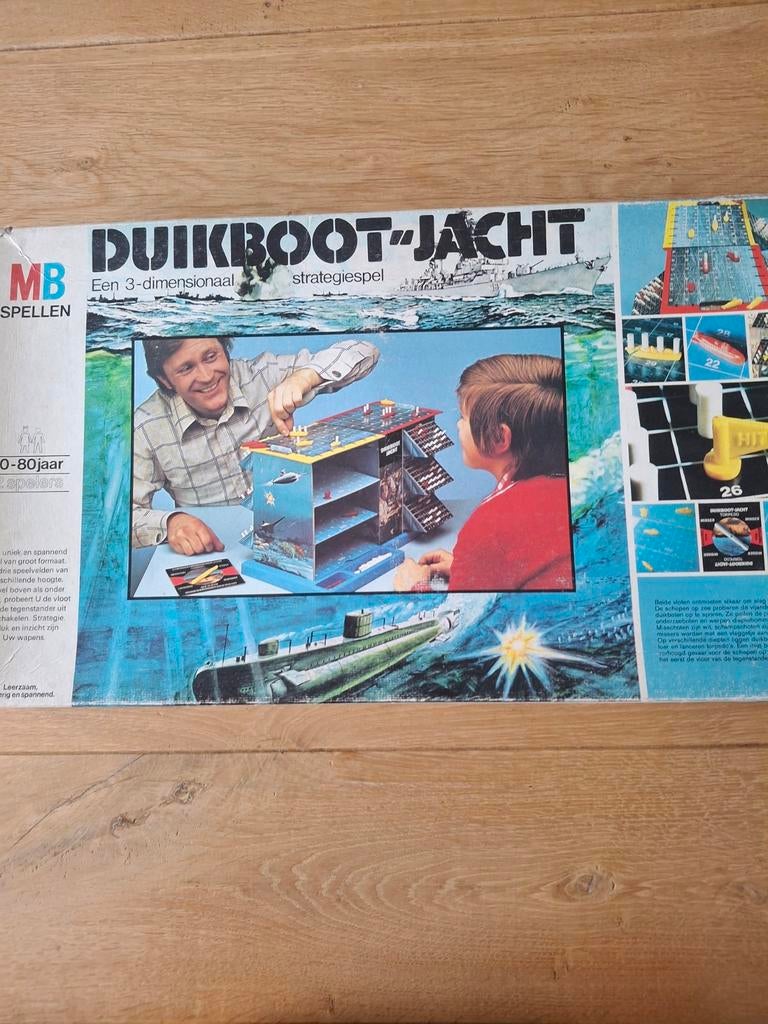 MB Duikboot Jacht -strategiespel, Hobby en Vrije tijd, Een of twee spelers, Ophalen of Verzenden, Gebruikt, MB Spellen