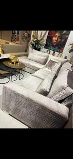 Hoekbank en loveseat met croco print, Huis en Inrichting, Banken | Bankstellen, Ophalen, 250 tot 300 cm, Gebruikt, 100 tot 125 cm