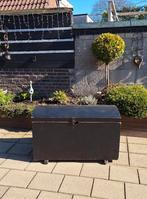 Oude vintage brocante dekenkist opbergkist, Ophalen, Gebruikt