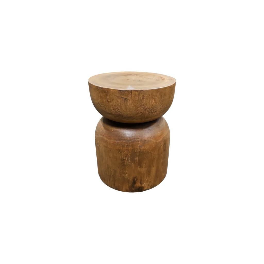 Massief teakhouten bijzettafel, 45 tot 60 cm, Minder dan 55 cm, Rond, Nieuw