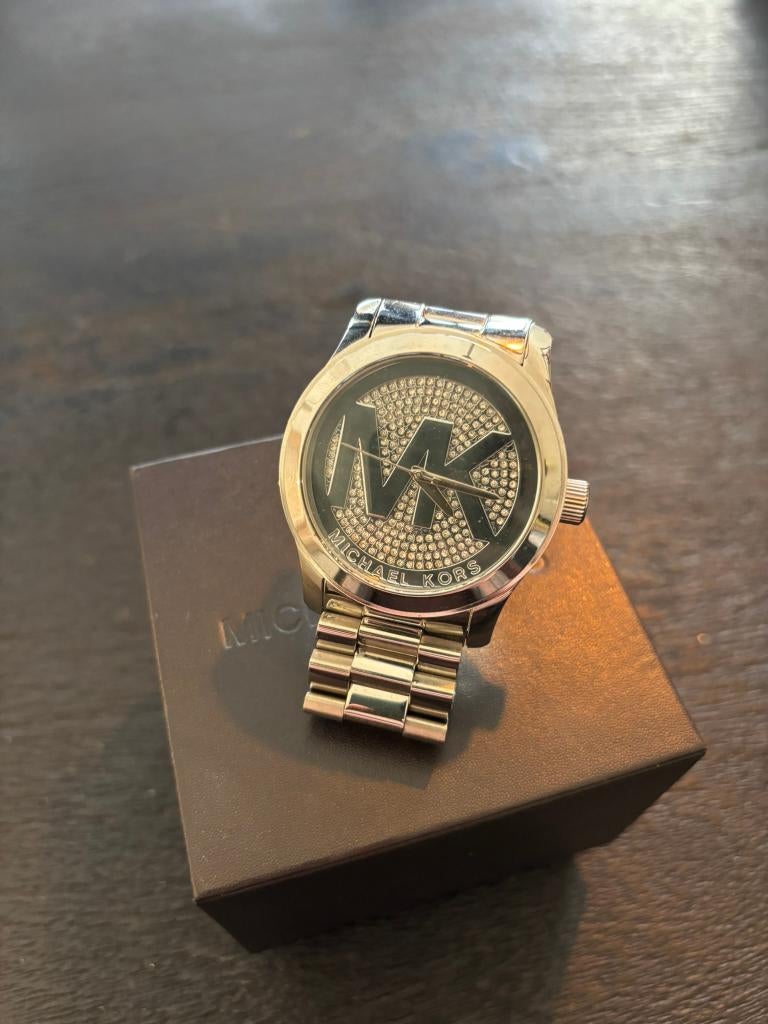 Michael Kors Horloge MK5544 45mm, Sieraden, Tassen en Uiterlijk, Horloges | Dames, Overige merken, Staal, Gebruikt, Staal
