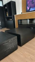 Zwarte salontafel eikenfineer zijdeglans 90x90 cm,bloktafel, Huis en Inrichting, Tafels | Salontafels, Ophalen, 50 tot 100 cm