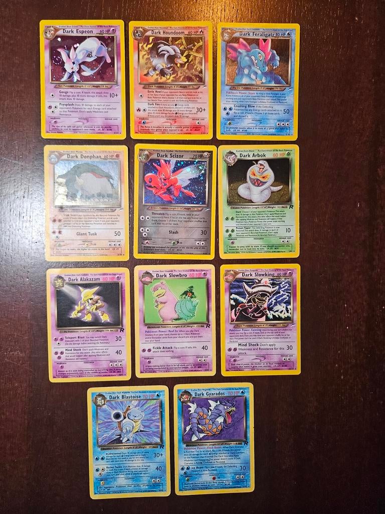 Dark Pokemon Collectie (espeon,houndoom, alakazam etc), Ophalen of Verzenden, Gebruikt, Meerdere kaarten, Foil