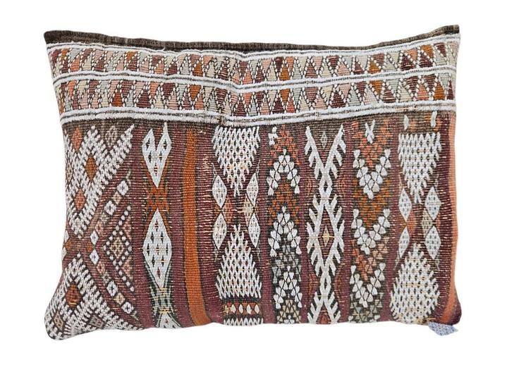 Handgemaakt oosters wol Kelim tapijt antique 30x40cm, Huis en Inrichting, Woonaccessoires | Kussens, Gebruikt, Overige kleuren