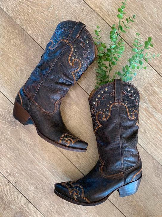 Buffalo cowboylaarzen 40 western boots bohemian laarzen, Kleding | Dames, Schoenen, Zo goed als nieuw, Hoge laarzen, Bruin, Ophalen of Verzenden