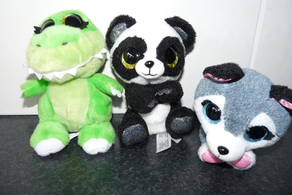z.g.a.n knuffels 3x Coco Cones krokodil, panda, husky, Ophalen of Verzenden, Zo goed als nieuw, Overige typen, Klein (minder dan 20 cm)