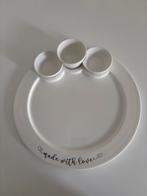 Rivièra Maison serveerschaal met 3 dipbakjes - Made with Lov, Ophalen, Porselein of Keramiek, Schaal, Rond