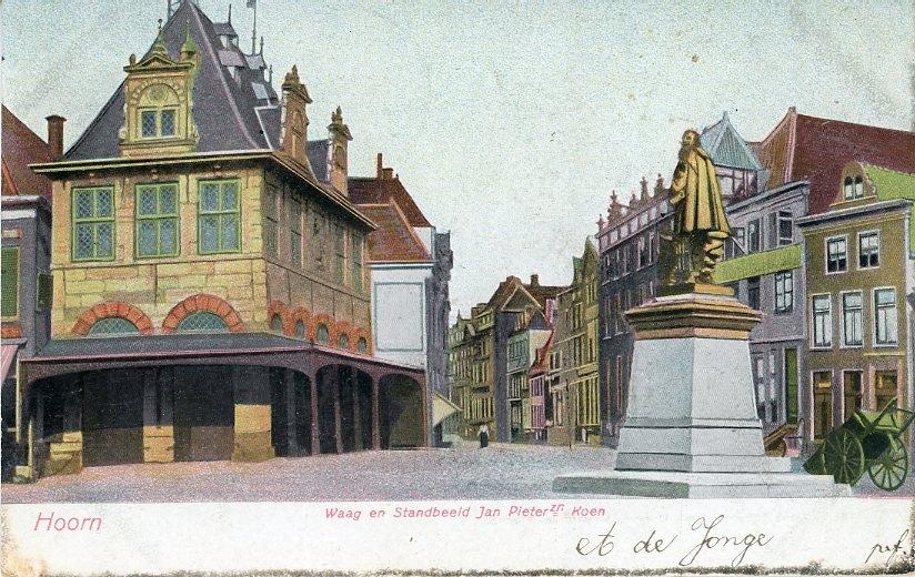 HOORN – Waag en standbeeld J.P. Coen 1905 (VK603), Verzamelen, Verzenden, Voor 1920, Gelopen, Noord-Holland