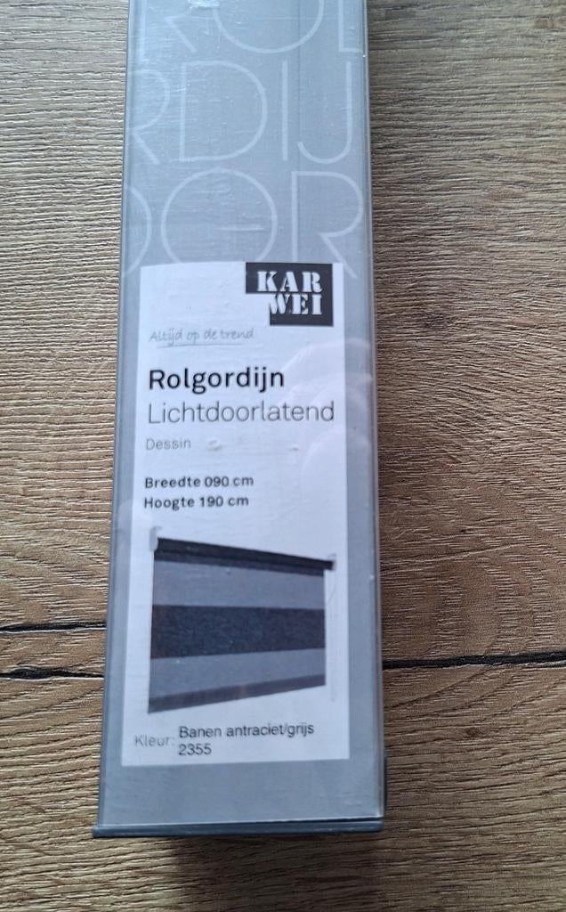 Karwei rolgordijn lichtdoorlatend antracietgrijs, Ophalen, Nieuw, 50 tot 100 cm, Grijs