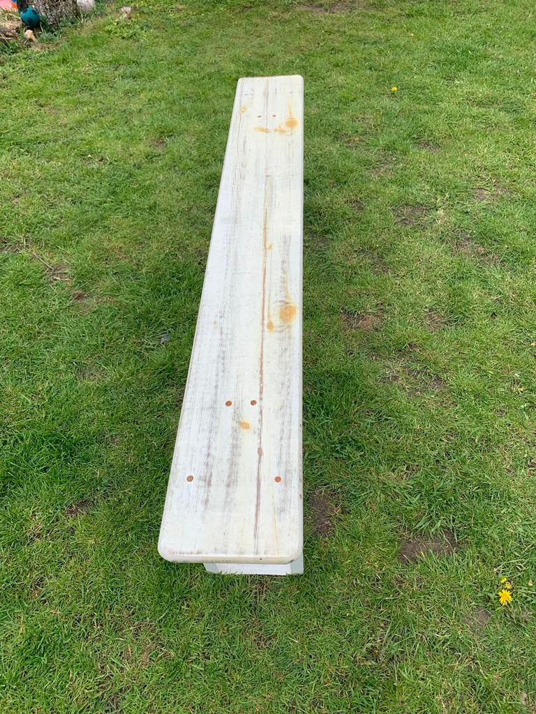 Stevige inklapbare bankjes - 180x24,5x48 cm, Tuin en Terras, Tuinbanken, Ophalen, Gebruikt, Hout