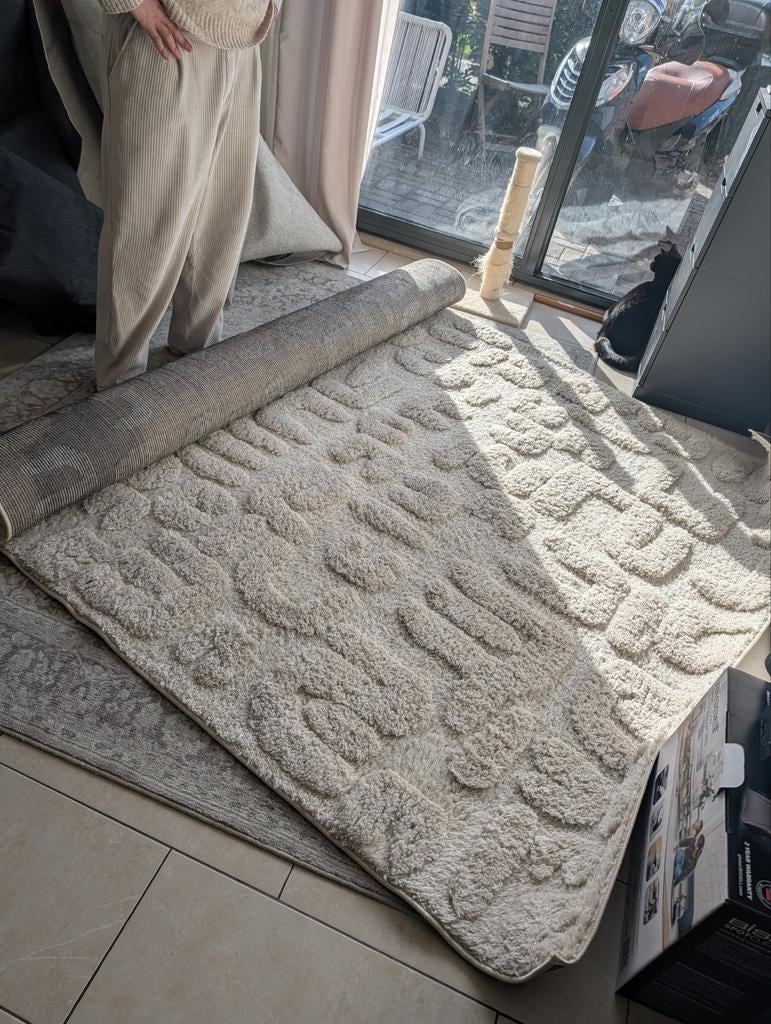 Vloerkleed Japandi GEREINIGD beige/crème, Huis en Inrichting, Stoffering | Tapijten en Kleden, Ophalen, Crème, 200 cm of meer