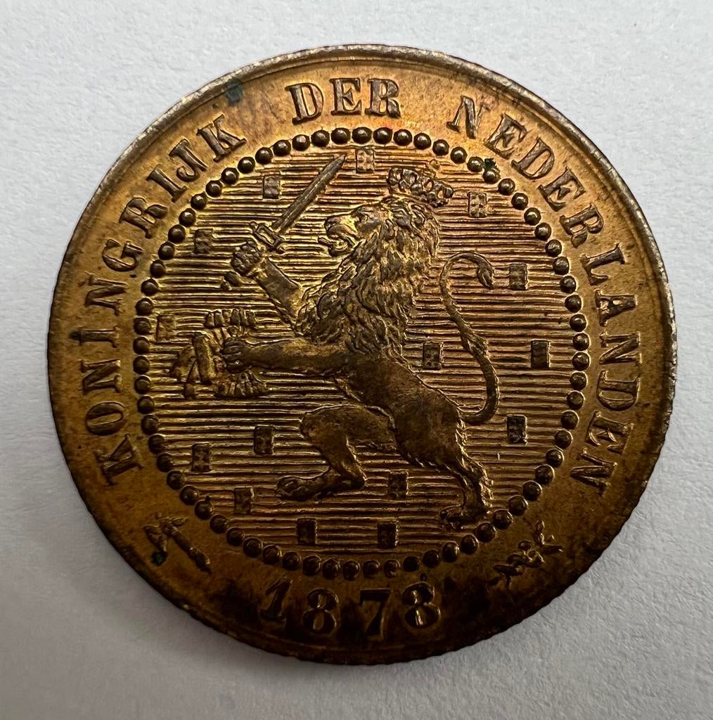Nederland. Willem III. Cent 1878 in zeer hoge kwaliteit, Ophalen of Verzenden, Koning Willem III, 1 cent