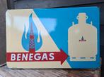 Emaille reclame , emaille reclamebord Benegas langcat, Verzamelen, Ophalen, Gebruikt, Reclamebord