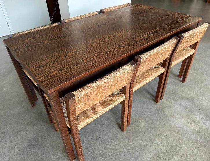 Spectrum - Martin Visser eetkamertafel met 6 stoelen, Huis en Inrichting, Complete eetkamers, Zo goed als nieuw, 4 tot 6 stoelen