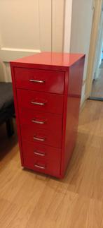 Rood IKEA Helmer ladeblok op wielen, Ophalen, Minder dan 50 cm, Gebruikt, 5 laden of meer