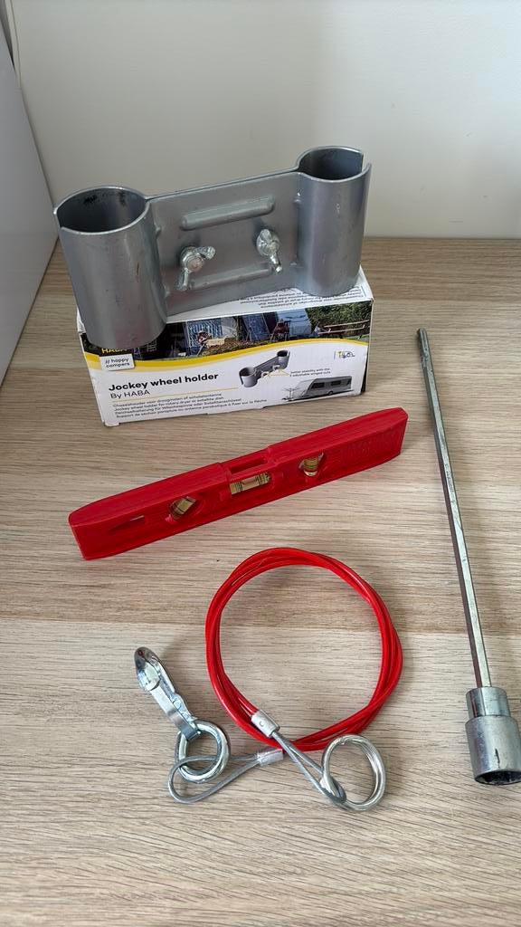 Droogrekhouder Waterpas Remkabeltje Poot-uitdraaier, Caravans en Kamperen, Ophalen of Verzenden, Nieuw