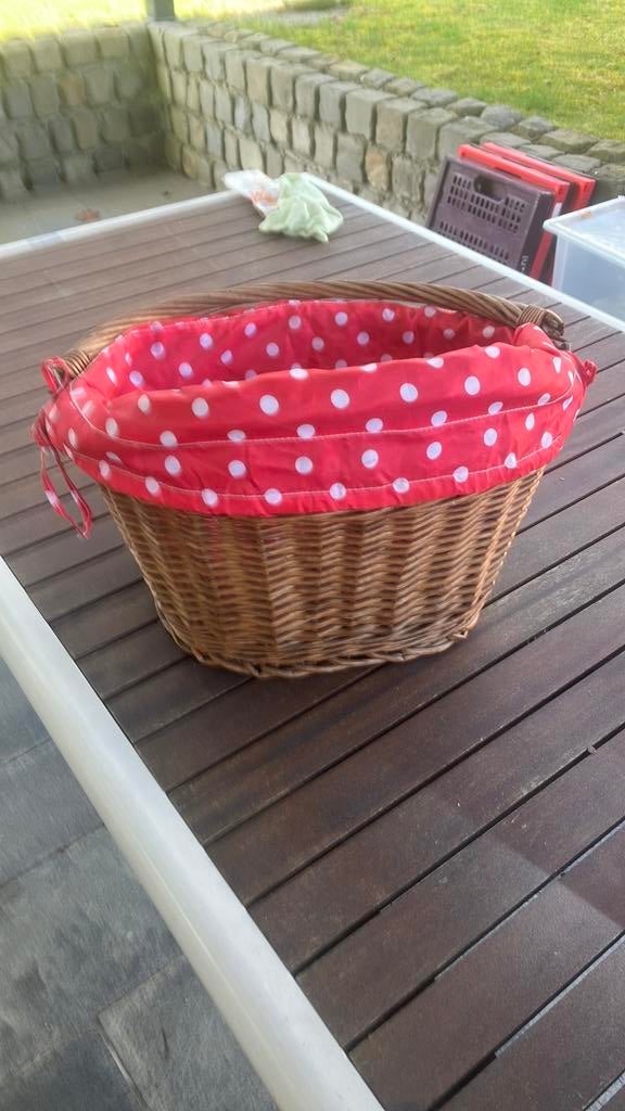 Rieten fietsmandje plm 38 bij 29 cm, Ophalen of Verzenden, Zo goed als nieuw