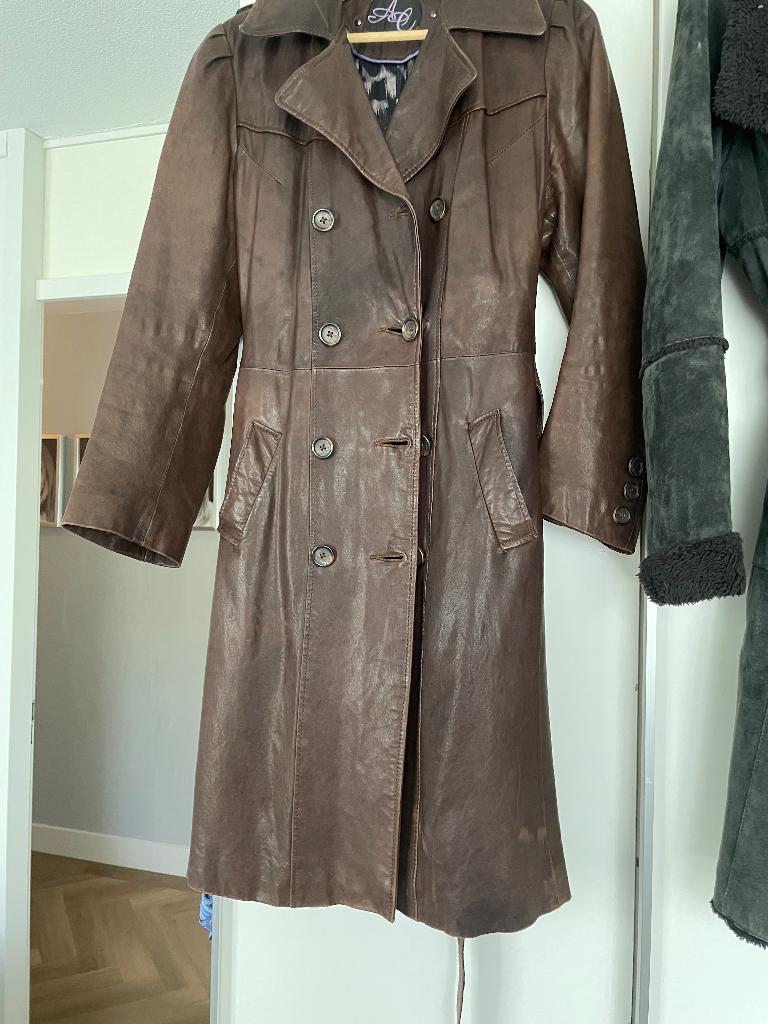 3/4 bruin leren getailleerde dames jas, Maat 38/40 (M), Bruin, Arma, Ophalen of Verzenden