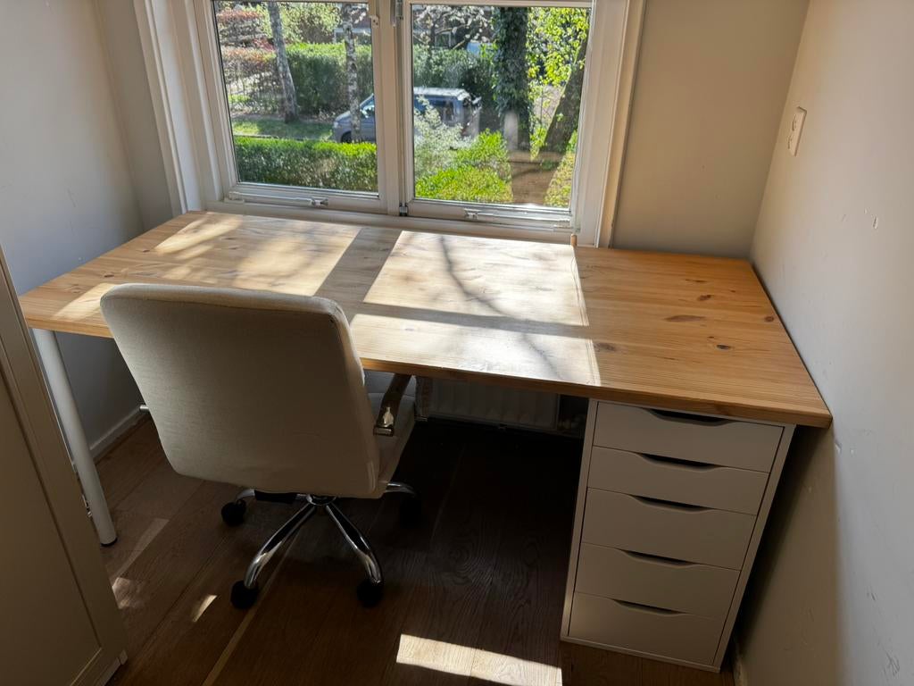 IKEA Alex ladeblok, bureau & bureaustoel set, Huis en Inrichting, Bureaus, Ophalen, Zo goed als nieuw