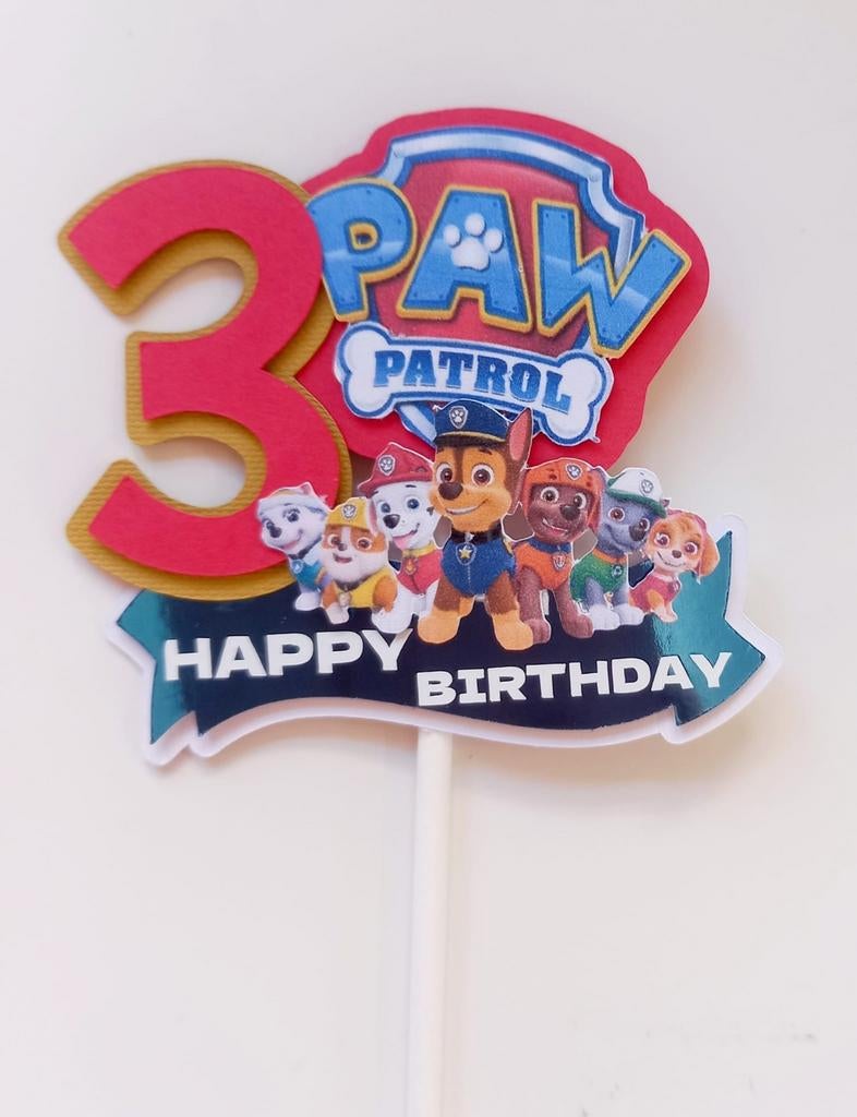 Taartopper/steker Paw Patrol 3D handgemaakt op bestelling, Ophalen of Verzenden, Nieuw, Taarten of Cupcakes, Versiering
