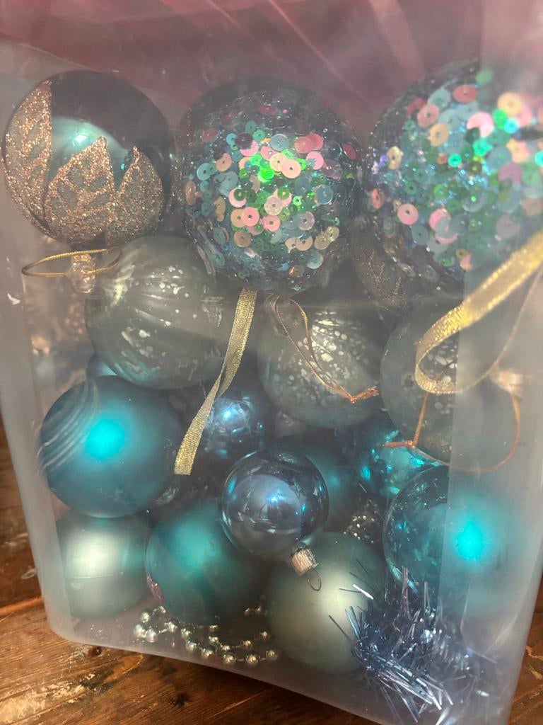 Blauwe kerstballen, Diversen, Kerst, Ophalen, Zo goed als nieuw