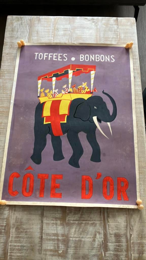 Originele ontwerp-affiche cote dor chocolade, Ophalen of Verzenden, Zo goed als nieuw, Overige typen