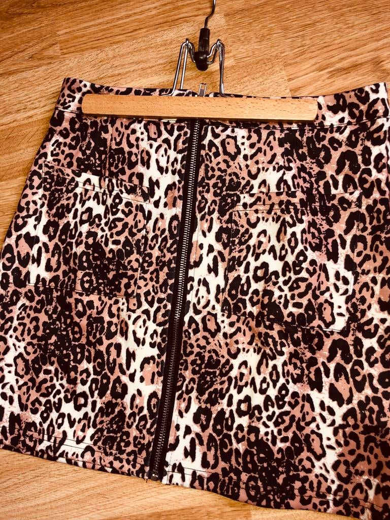 Rokje met panterprint, Kleding | Dames, Rokken, Bruin, Nieuw, Ophalen of Verzenden, Maat 36 (S)