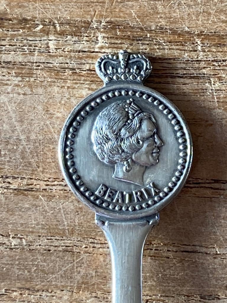 Vintage verzilverde theelepel Beatrix, Antiek en Kunst, Ophalen of Verzenden