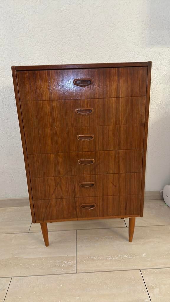 Vintage Retro jaren ladenkast kastje, Ophalen, Gebruikt, 50 tot 100 cm, 3 of 4 laden