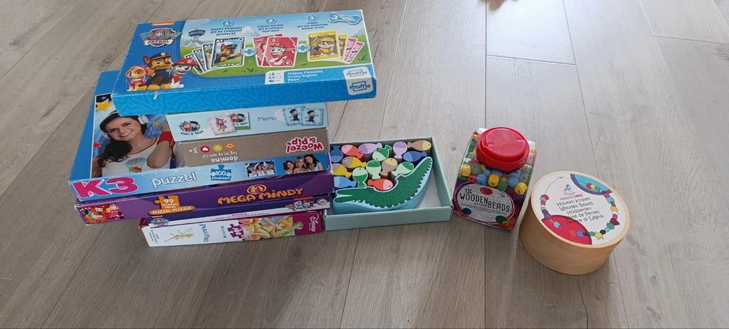 Groot speelgoedpakket: puzzels, domino, memory, spellen, Ophalen, Gebruikt, Meer dan 50 stukjes, Van hout