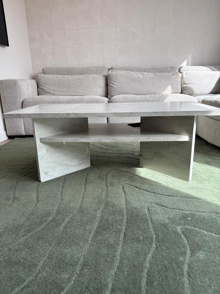 Salontafel Nohr - Marmerlook (nieuw!), Kunststof, 100 tot 150 cm, Nieuw, 50 tot 100 cm