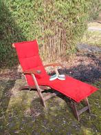 Deckchair - tuinstoel - hardhout, Tuin en Terras, Ophalen, Zo goed als nieuw, Hout, Inklapbaar