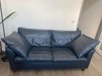 Comfortabele 2-zitsbank van Touche, donkerblauw leer, Gebruikt, 150 tot 200 cm, Tweepersoons, Ophalen of Verzenden