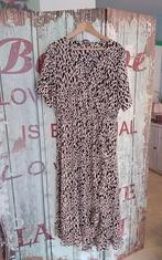 Dierenprint koffieroom wit & zwarte Spaanse jurk mt. XL, Ophalen of Verzenden