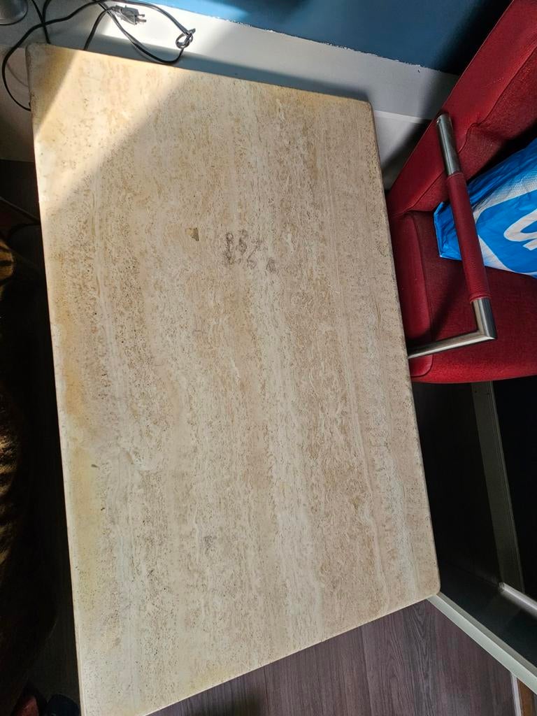 Massief stenen tafel, Ophalen, Gebruikt, 100 tot 150 cm, 50 tot 100 cm