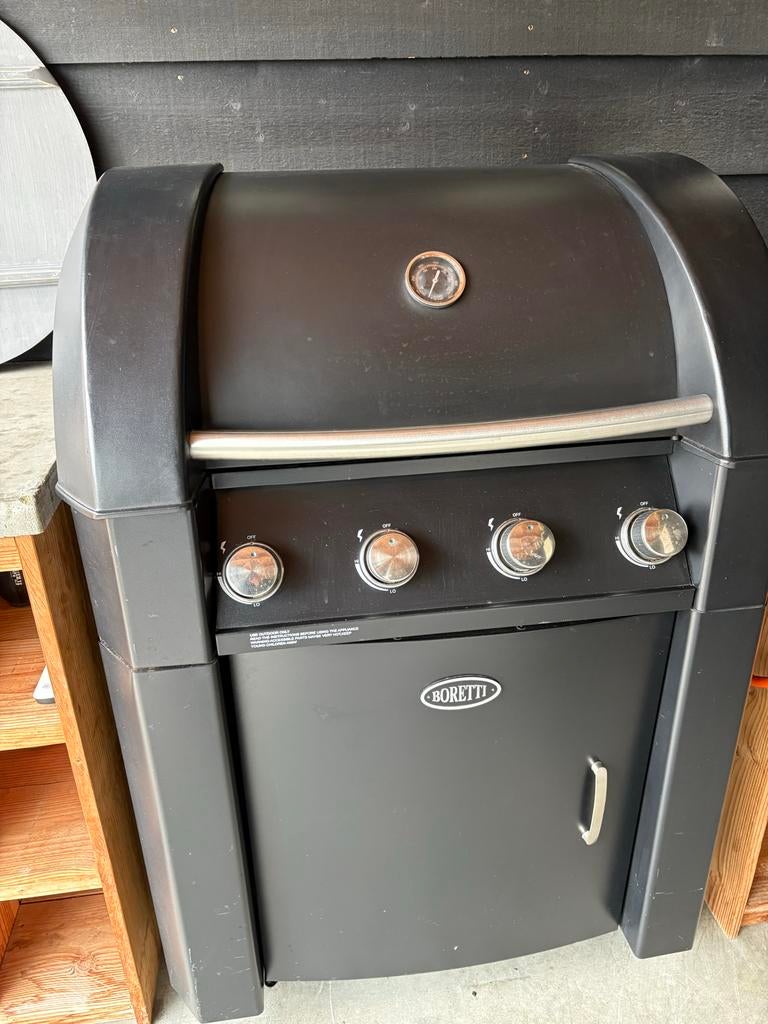 Boretti Robusto met ongebruikte zwarte zijtafels, Tuin en Terras, Ophalen of Verzenden, Gebruikt, Gas, Vrijstaand